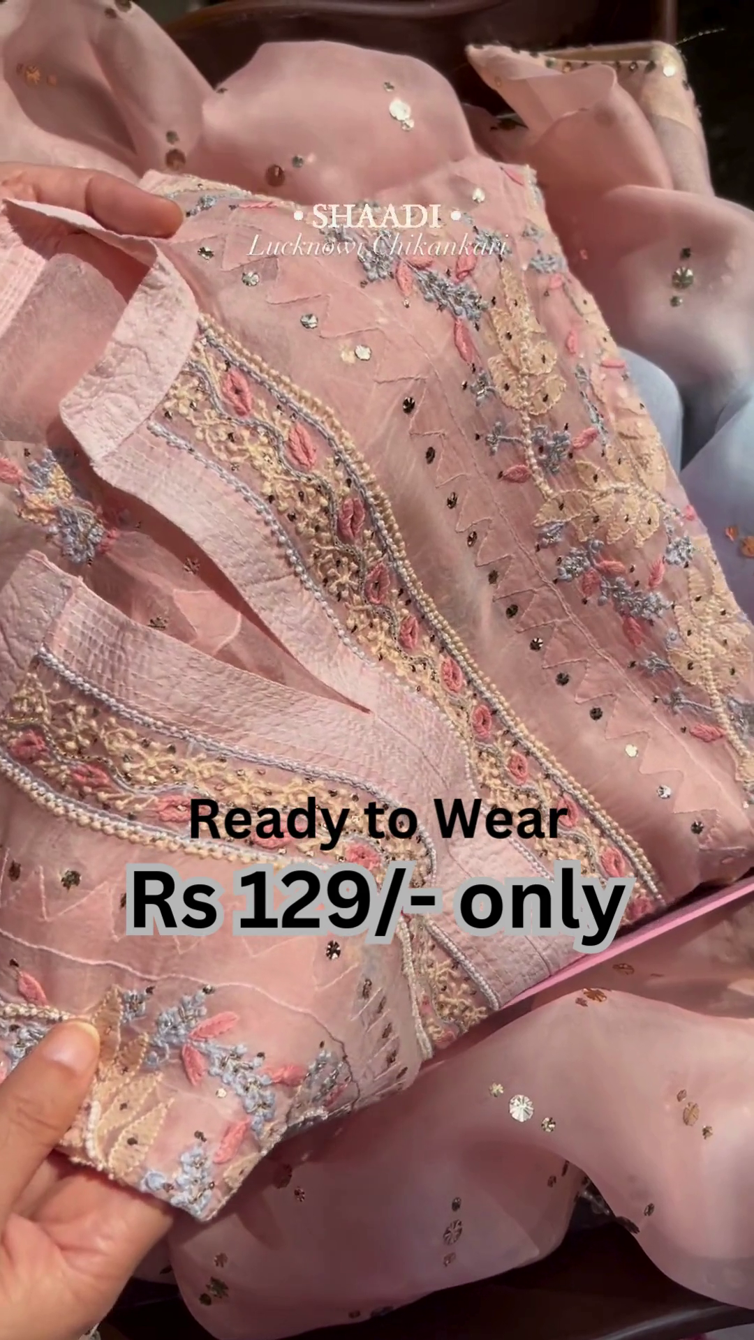 Graceful Blush Pink Chikankari Inspired Embroidered Kurti πΈβ¨π - Image 4