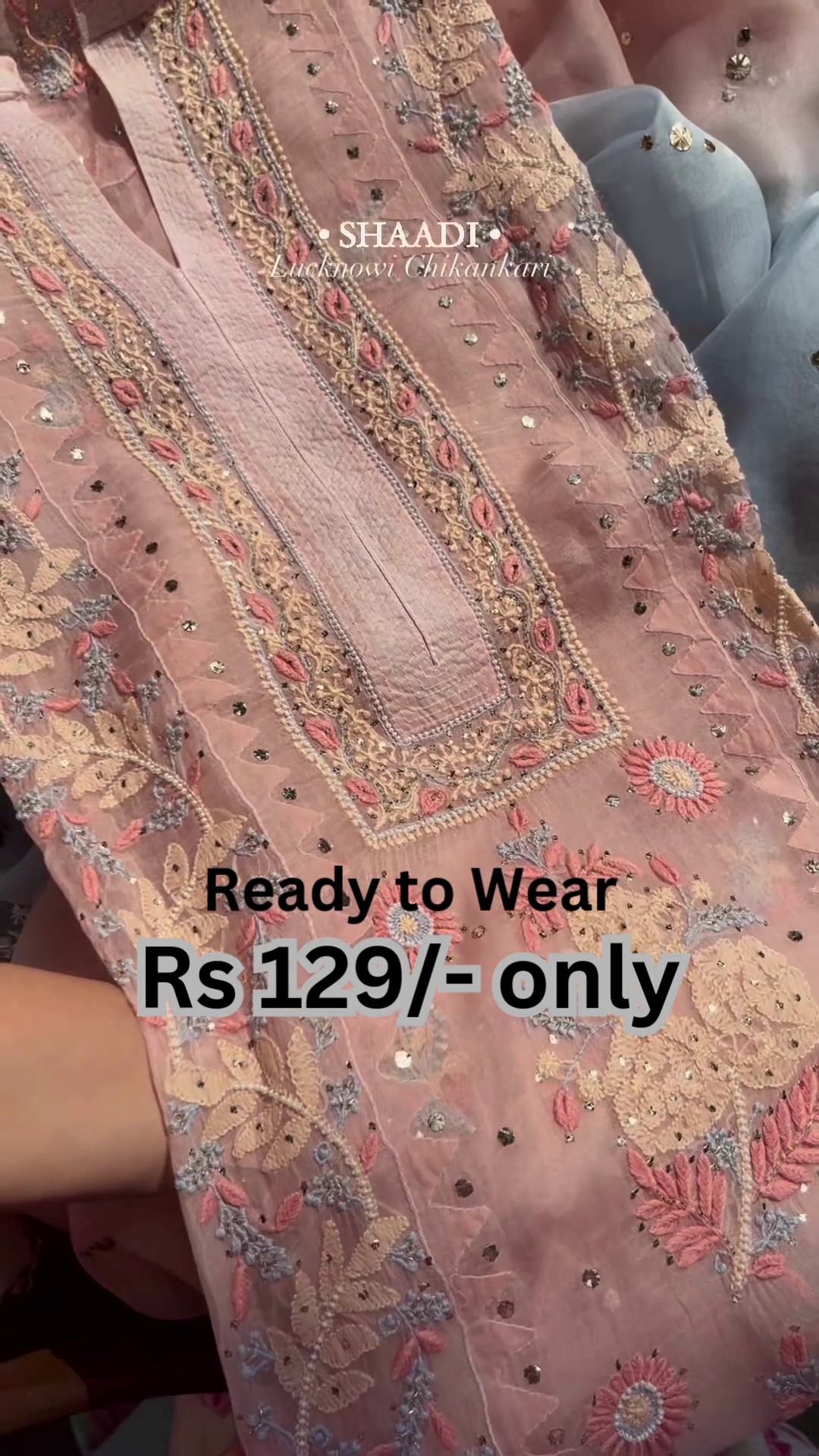 Graceful Blush Pink Chikankari Inspired Embroidered Kurti πΈβ¨π - Image 2